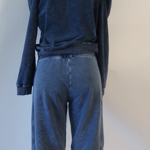 Generation Love Karlie Denim Blue 2Pc Set Puff Slv Hoodie Top/S Jog Sweatpants/M - Picture 7 of 11